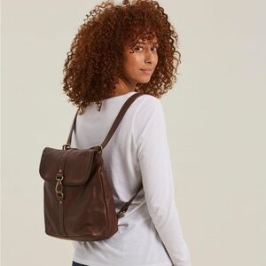 FATFACE Brown Mia Multifunctional Leather Backpack